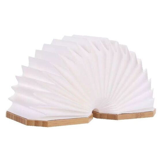 LED Hanging Folding / Color Changing Wood & Paper Organ Lamp (USB -Rechargeable)